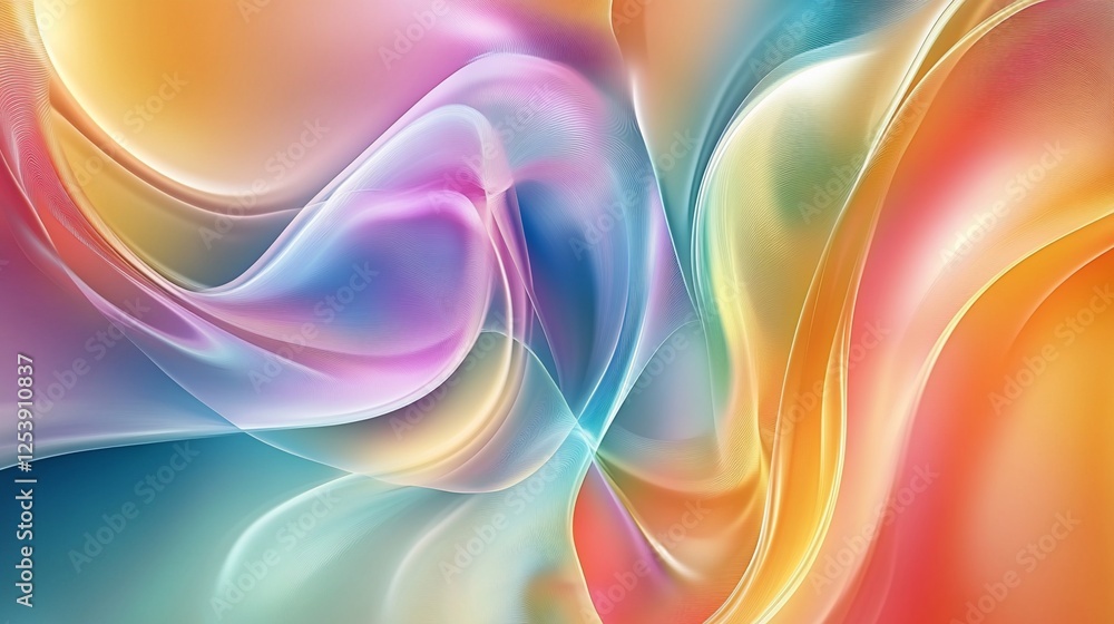 Poster a futuristic abstract vector background with smooth flowing shapes and vibrant colors