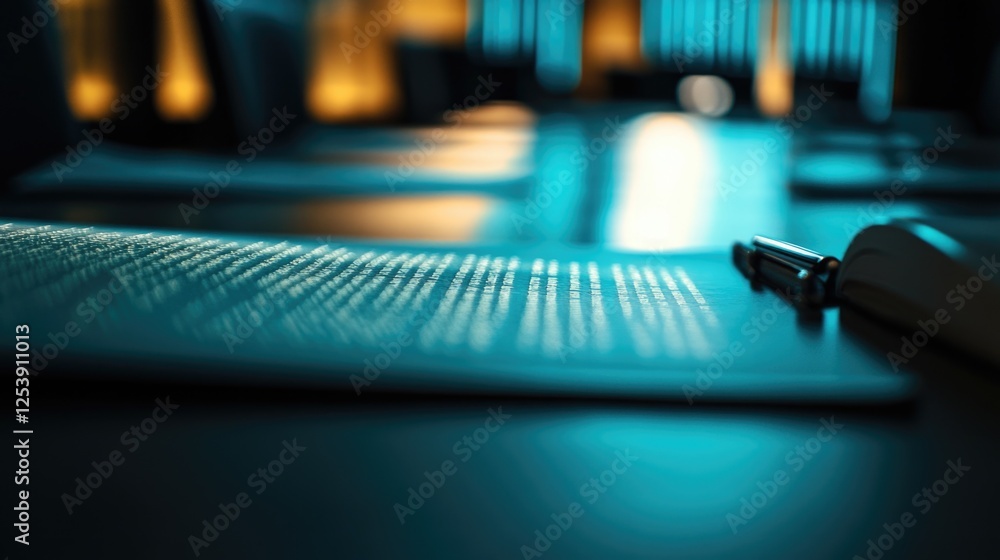 Poster a computer mouse sitting on a desk, ready for use