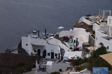 Greek santorini island in greece, oia port and old port