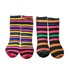 colorful socks on white