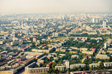 Obraz premium A bird's-eye view of the urban landscape of Moscow residential development