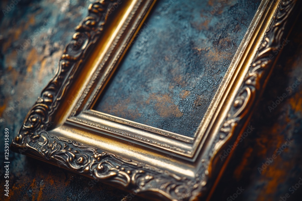 Poster A picture frame sitting on a table with a simple design, suitable for use in interior design or photography projects