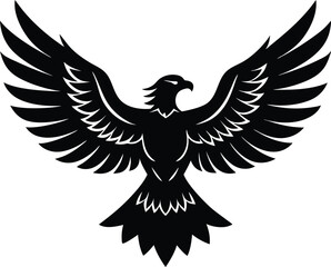 Eagle spreading wings silhouette illustration.