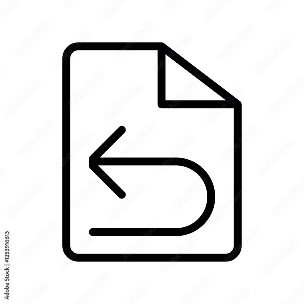 Poster file undo vector icon