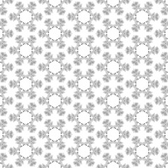 a gray seamless pattern on a white background with repeating floral motifs resembling snowflakes or frost patterns. The pattern creates a feeling of lightness and elegance