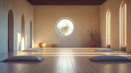 Minimalist Zen Meditation Room with Natural Light