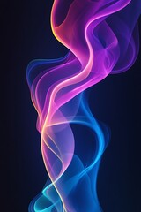Obraz premium Flowing lines with neon holi powder clouds