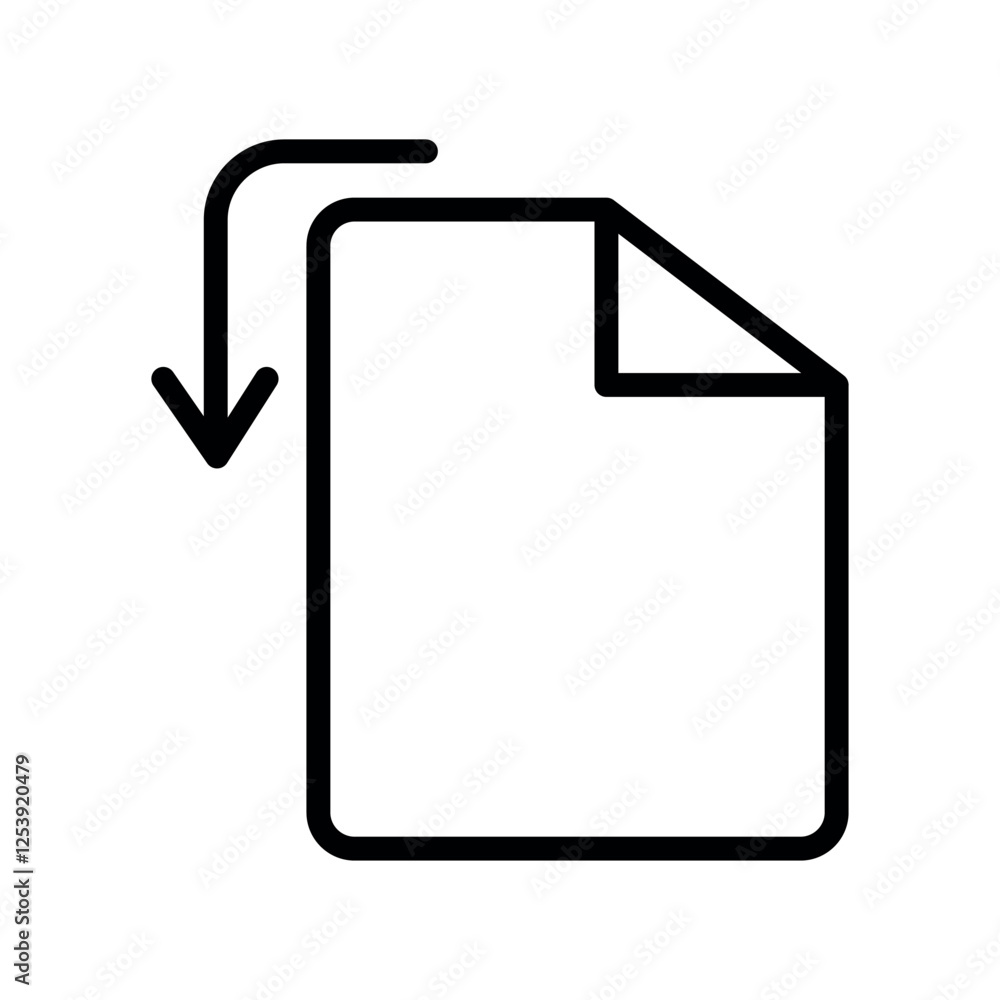 Poster file rotate left vector icon