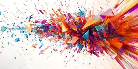 Geometric shards explosion for holi
