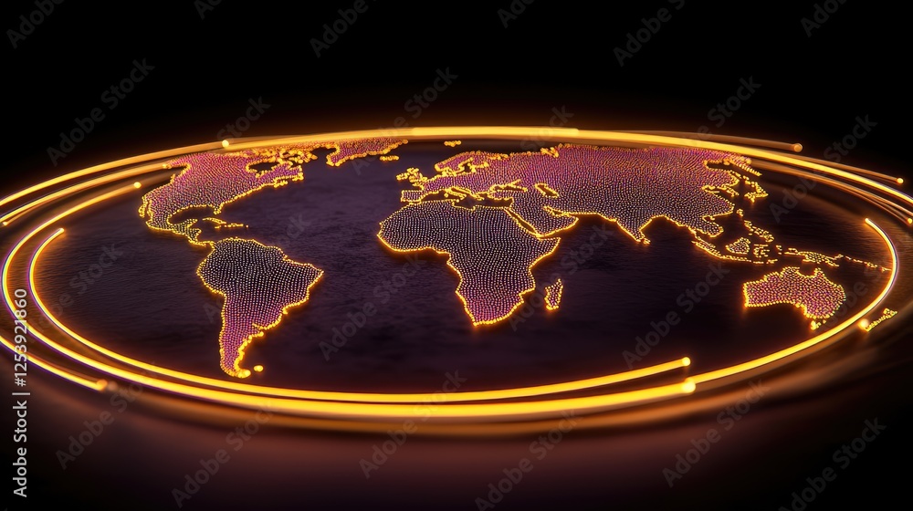 Poster global digital connectivity visualization online infographic technology abstract data representation