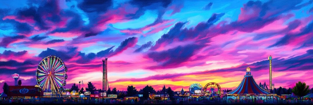 county fair filled with rides