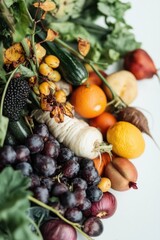 A selection of various fruits and vegetables arranged on a table