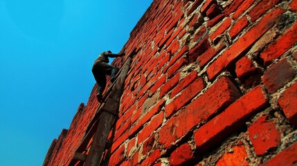 Ascending the Brick Wall: A Man's Ascent