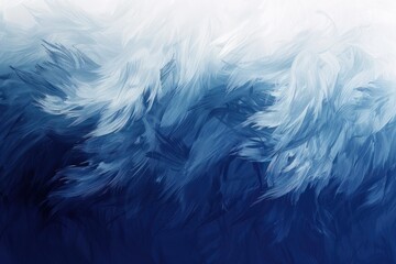 Fototapeta premium Soft brushstrokes blend deep blue to white, creating a tranquil, modern atmosphere with fine textures