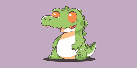Adorable Baby Crocodile Cartoon Vector Icon Illustration stickers