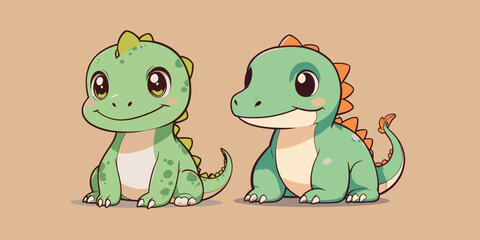 Cute Baby Dragons Cartoon Vector Icon Illustration stickers