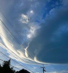 The clouds turning become a unic shapes that look beautiful and scary in the same time