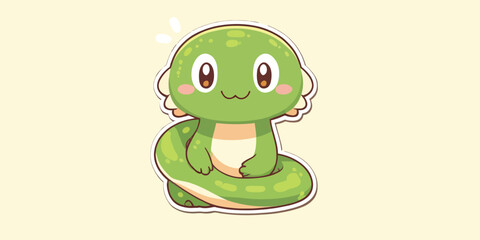 Cute Green Lizard Cartoon Vector Icon Illustration stickers