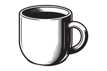 Mug coloring page outline silhouette