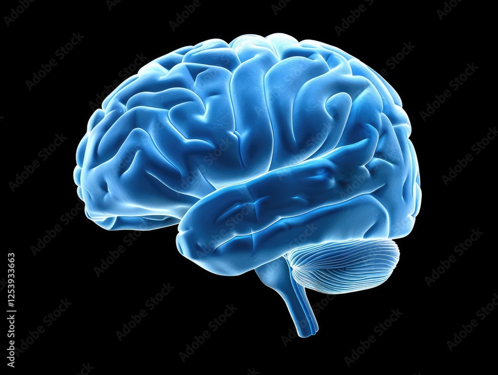 Poster exploring neural pathways brain anatomy scientific visualization digital art close-up view human int