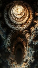 A cube-like symmetry forming a hidden, intricate structure.