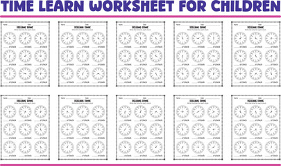 Time learn worksheets for children homework