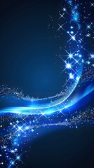 Celestial Blue Swirl: An abstract image featuring a vibrant blue wave with sparkling lights, creating a mesmerizing and ethereal effect. Perfect for backgrounds or designs needing a touch of magic. 