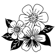 black and white flower