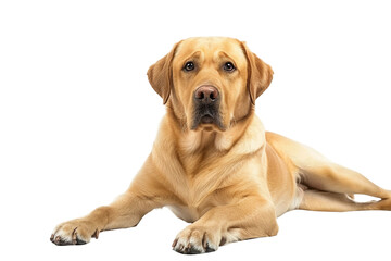 Obraz premium Friendly Labrador Retriever with a Sweet Temperament and Playful Energy Isolated on Transparent Background