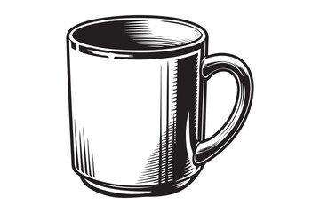 Mug coloring page outline silhouette