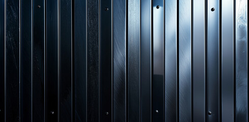 Metallic background with vertical lines of stainless steel, showcasing sleek and modern design. reflective surface adds depth and elegance to any space