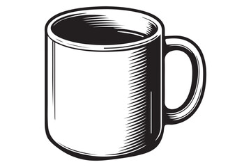 Mug coloring page outline silhouette