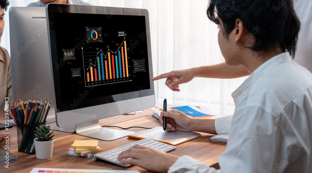 Aufkleber business data dashboard provide business intelligence analytic for marketing strategy planning brisk