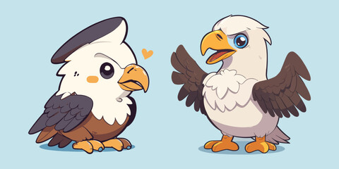 Cute Baby Eagles Cartoon Vector Icon Illustration stickers