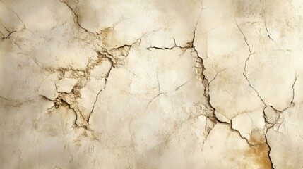 Fototapeta premium Heavily cracked aged plaster wall with exposed underlying layers