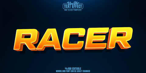 Race editable text effect, customizable speed and car 3d font style