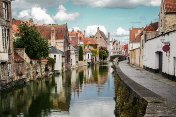 Obraz premium Beautiful Bruges Belgium Canal and Houses