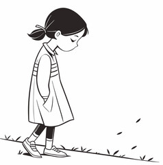 The magic of childhood is captured in a gentle vector illustration of a little heroine
