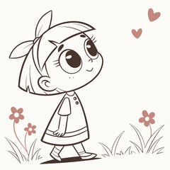 Minimalistic composition conveys the purity of the children's world through the image of a little girl