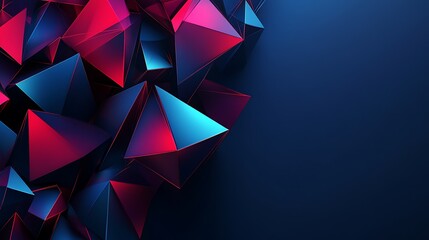 Obraz premium Abstract pyramids, blue background, tech design