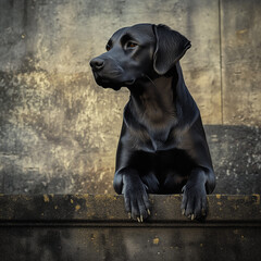 Labrador Retriever, Brutalist Style 
