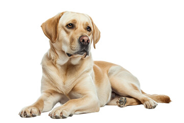Obraz premium Stunning Labrador Retriever with Shiny Coat and Friendly Expression Isolated on Transparent Background