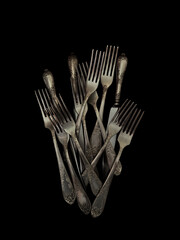 Silver Fork and Knife in Dramatic Composition