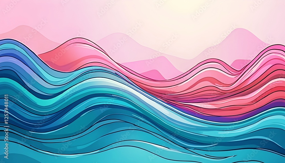 Fototapete abstract wave pattern gradient background