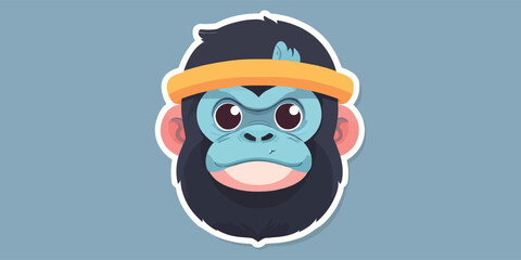 Cute Monkey Cartoon Vector Icon Illustration stickers