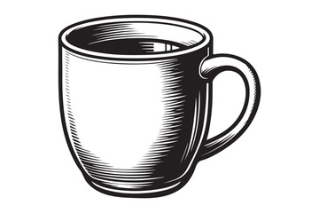 Mug coloring page outline silhouette