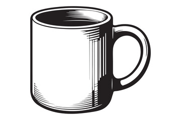 Mug coloring page outline silhouette