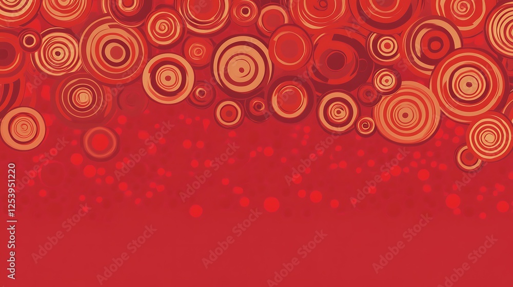 Poster red circle pattern background