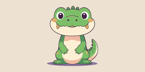 Cute Cartoon Crocodile Vector Icon Illustration stickers