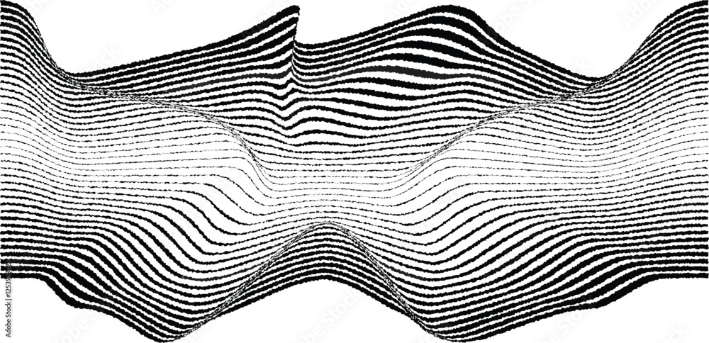 Poster glitch effect . distorted speed lines .abstract flow lines background . fluid wavy shape .rough edge